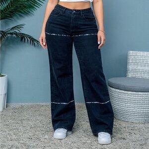 Horizon Wash' High Waist Jeans -Black